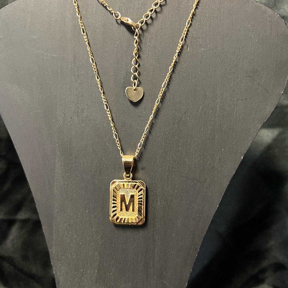 Gold Tone Adjustable Initial Pendant - image 2